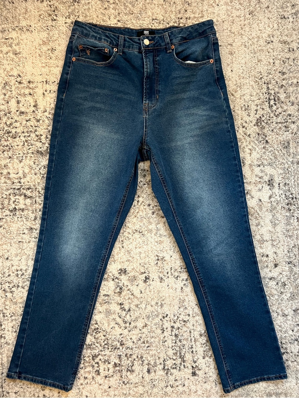 FRYE High-Rise Amari Straight-Leg Crop Jeans | Size 10 / 30